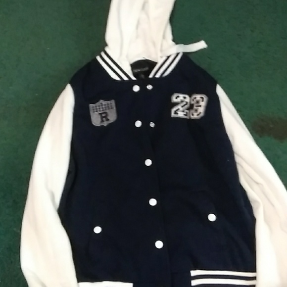 White and Navy blue hoodie - Picture 1 of 1